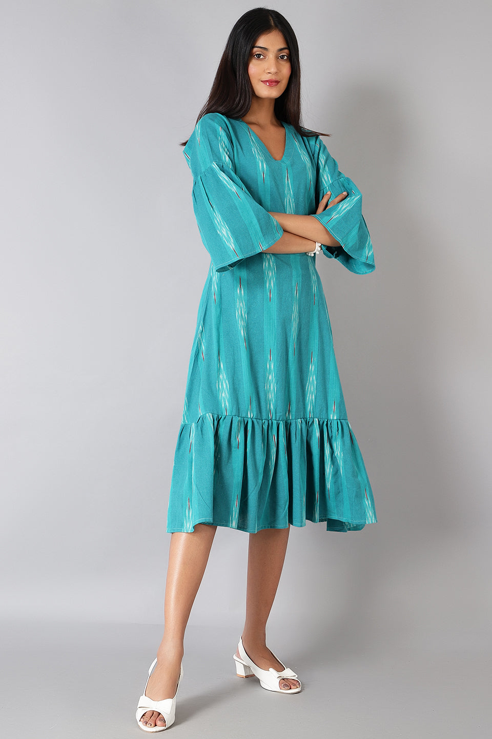 Ikat Blue Cotton Dress