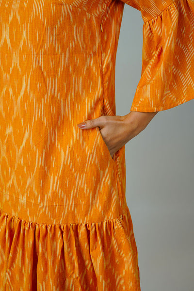 Yellow Ikat Midi Dress