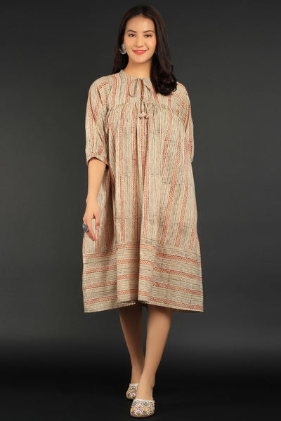 Bagru Multicolor Cotton Mini Dress