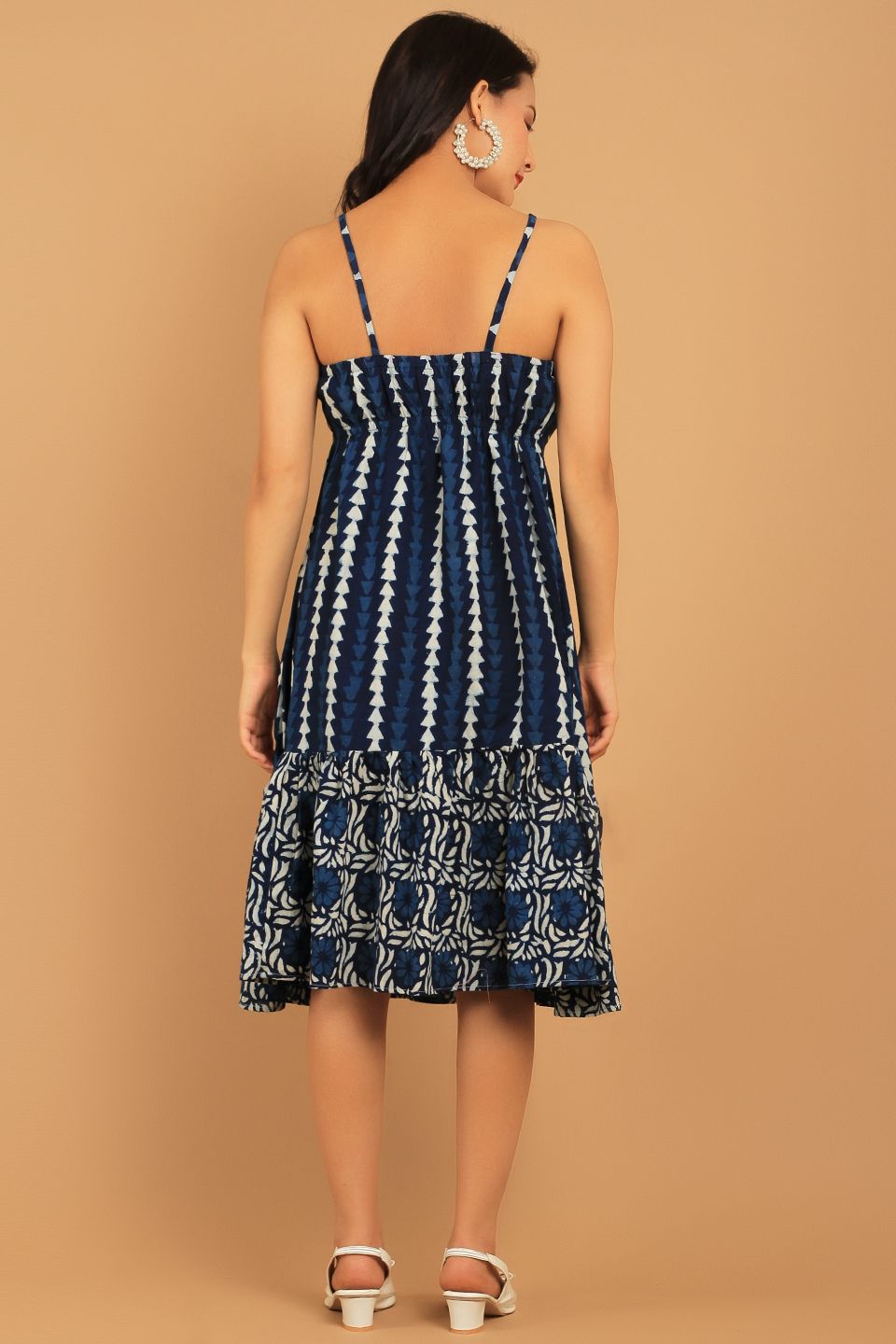 Indigo Blue Cotton Mini Dress