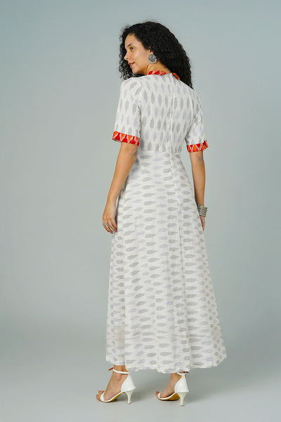 White  Ikat Maxi Dress