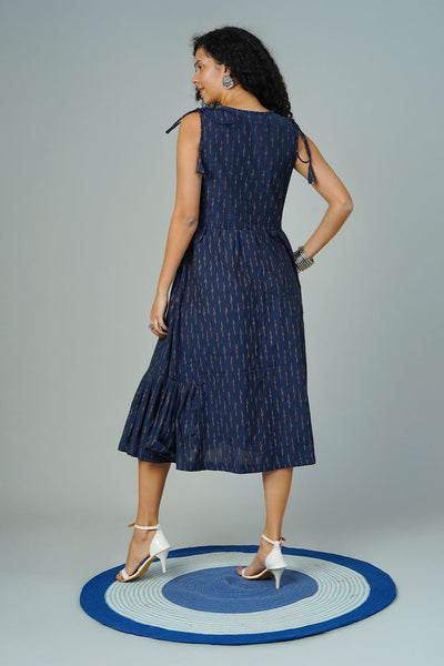 Blue Ikat Midi Dress