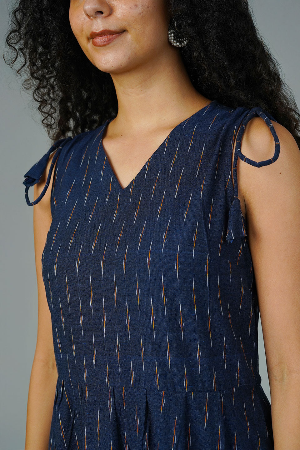 Blue Ikat Midi Dress