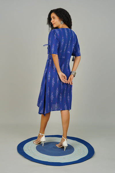 Blue Ikat Cotton Dress