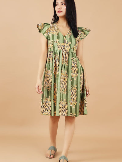 Jaipur Cotton Green Dress