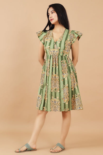 Jaipur Cotton Green Dress