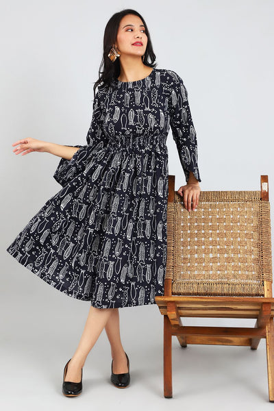 Jaipur Cotton Black Dress