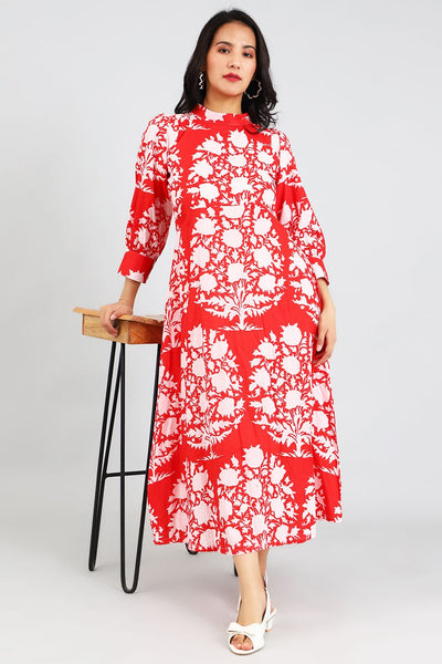 Jaipur Cotton Red Dress