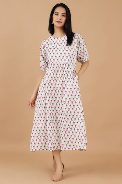 Jaipur Cotton White Dress