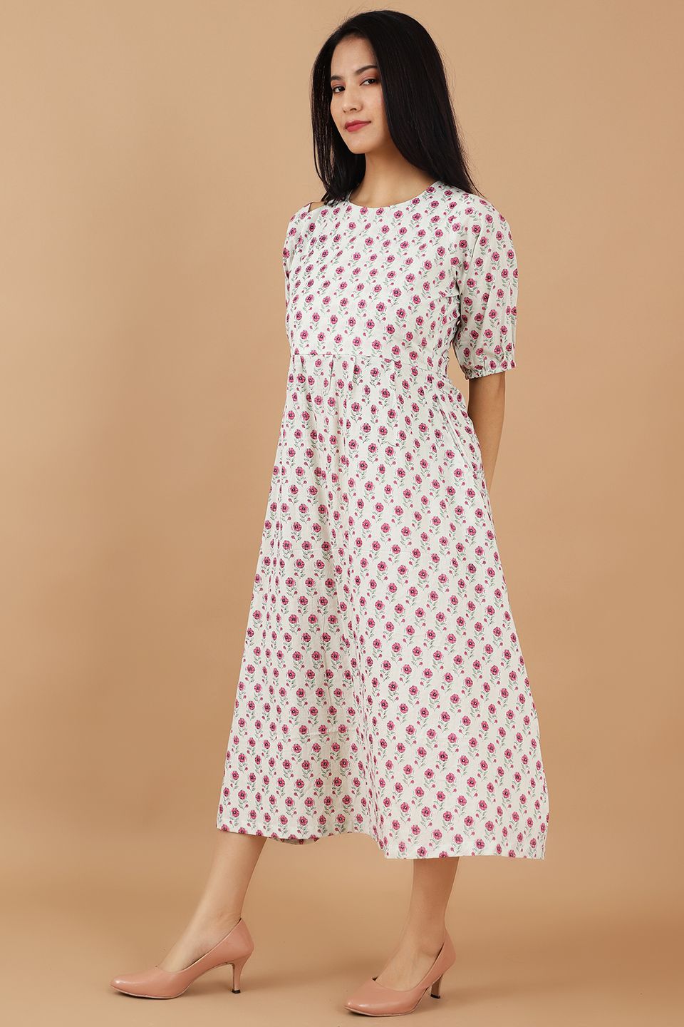 Jaipur Cotton White Dress