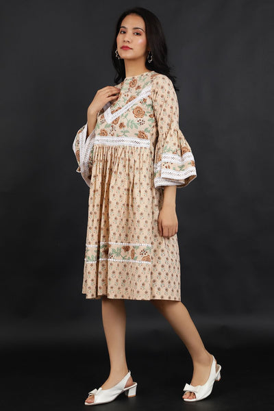 Jaipur Cotton Beige Dress