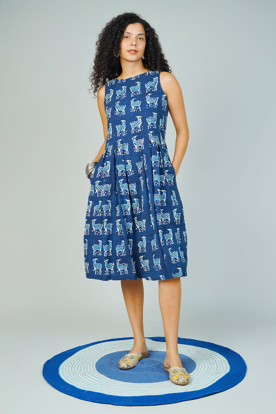 Blue Indigo Midi Dress