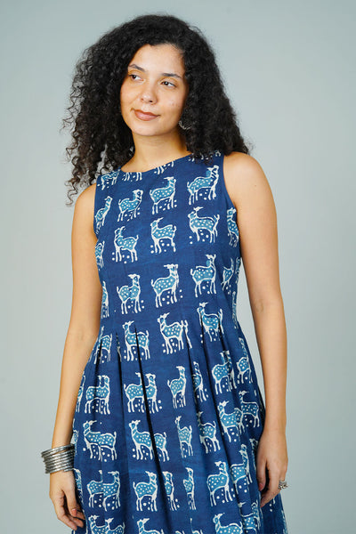 Blue Indigo Midi Dress