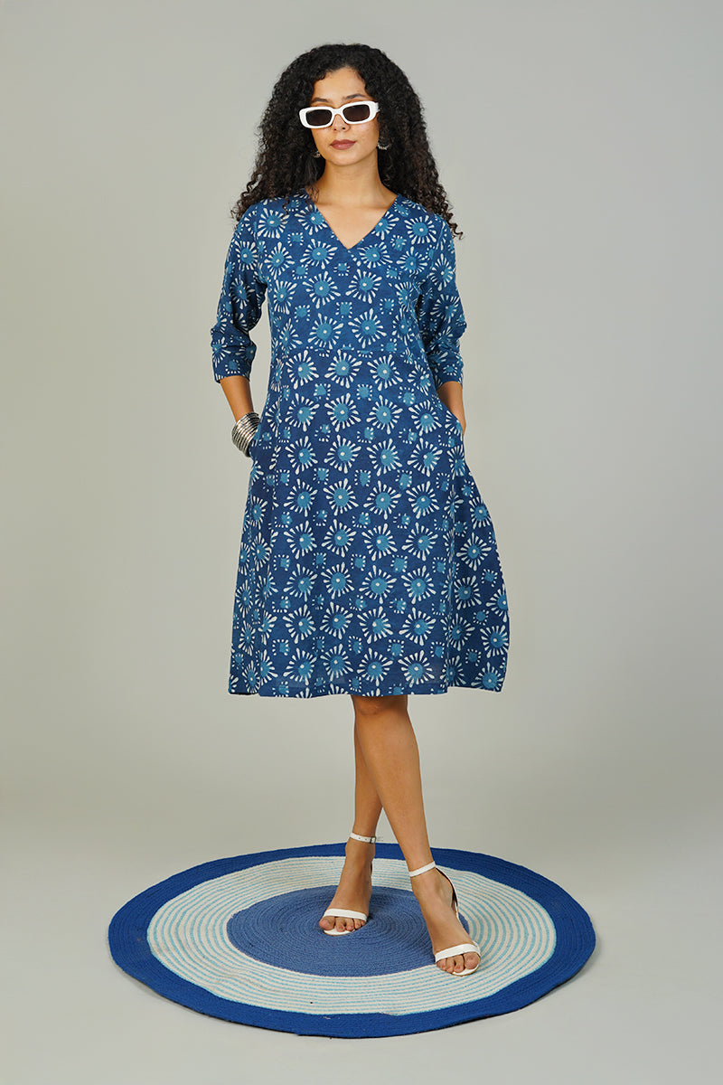 Blue Indigo Cotton Dress