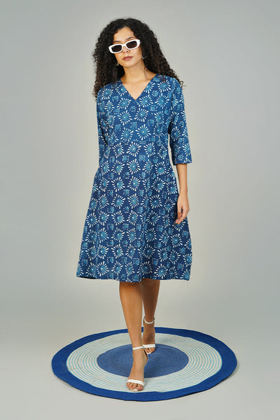 Blue Indigo Cotton Dress