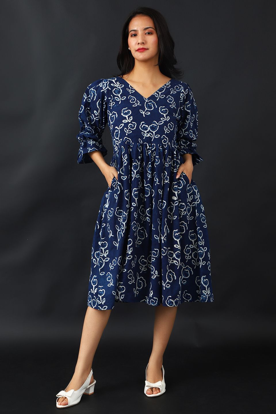 Indigo Cotton Blue Dress