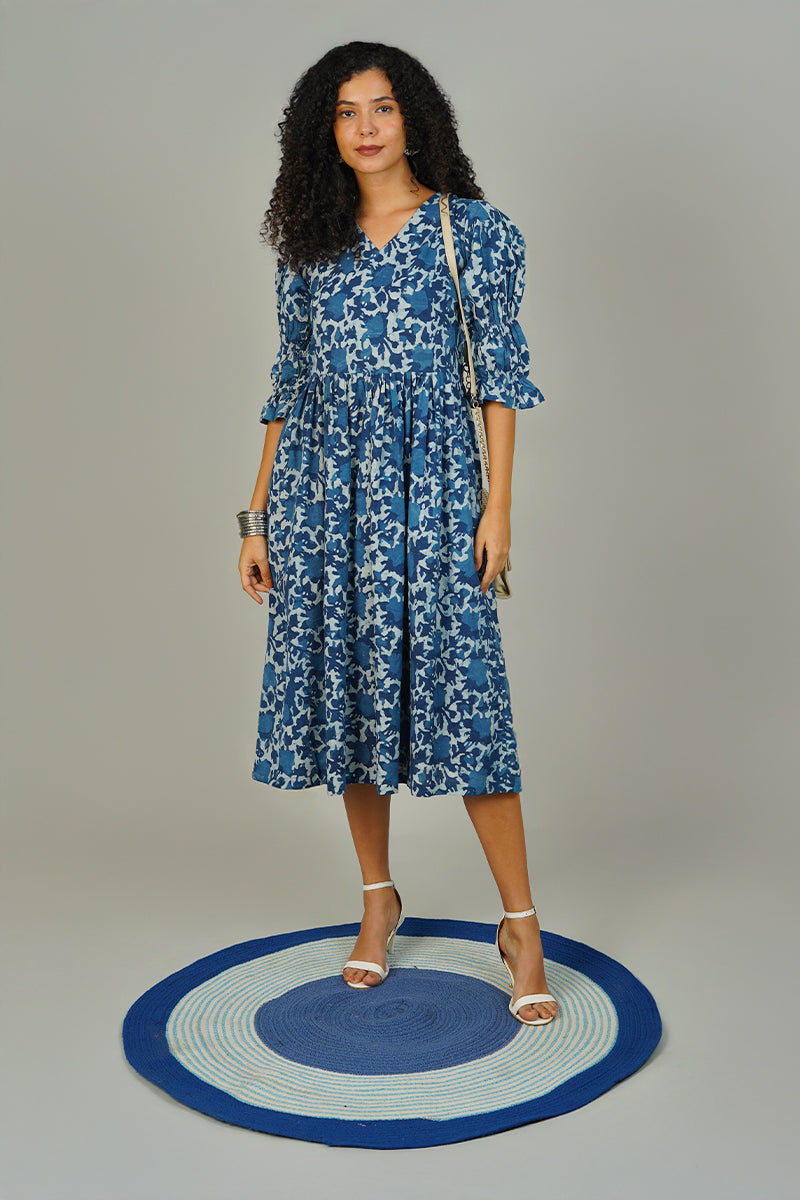 Blue Indigo Cotton Dress