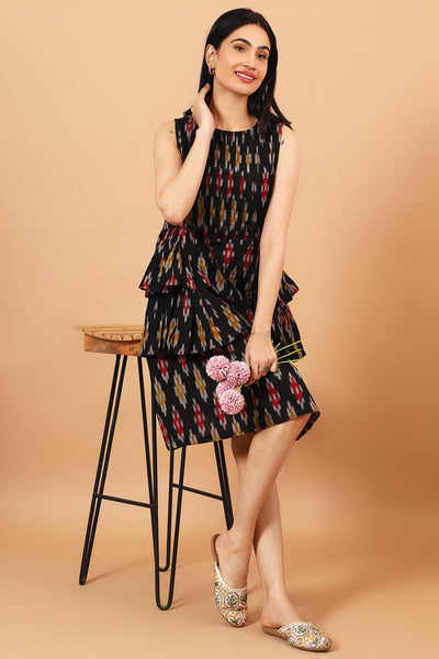 Ikat-Black-Cotton-Midi-Dress-DS304