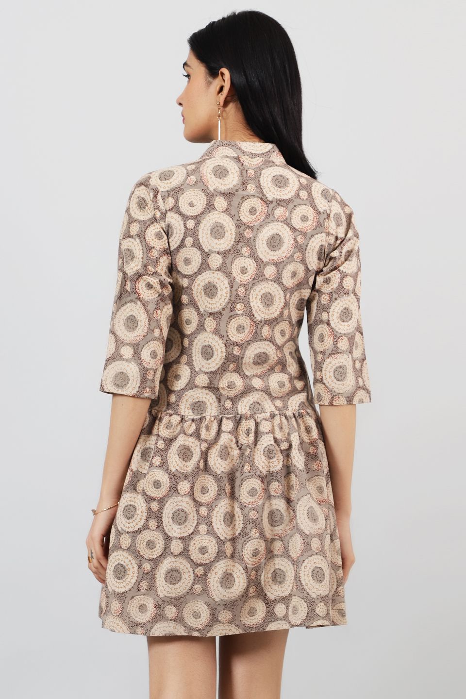 brown cotton mini dress MARONA COTTON MINI DRESS IN BROWN Rue La Gurite