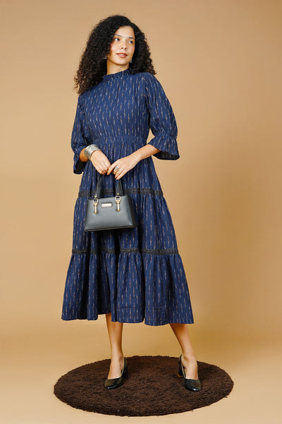 Blue Ikat Maxi Dress