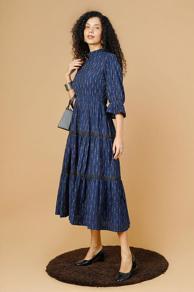 Blue Ikat Maxi Dress