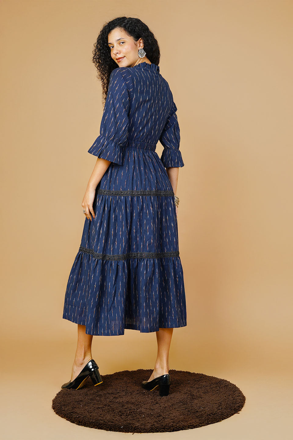 Blue Ikat Maxi Dress