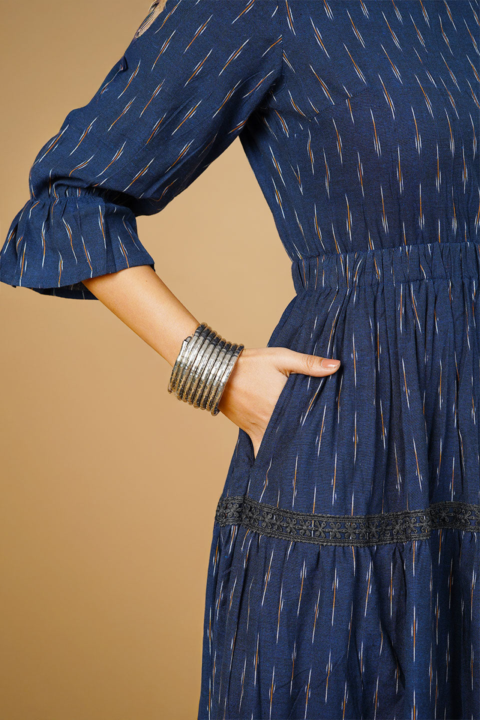 Blue Ikat Maxi Dress