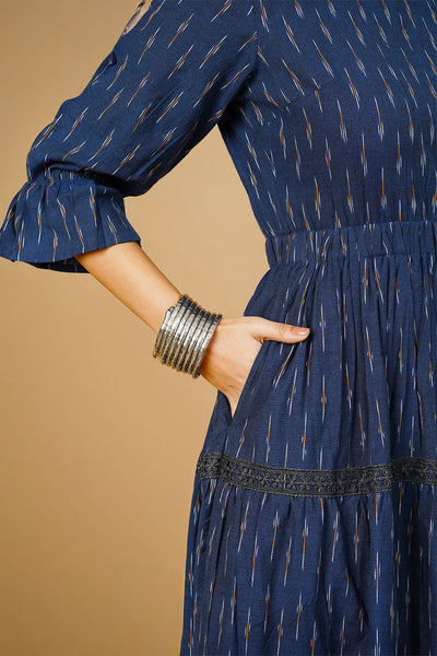 Blue Ikat Maxi Dress