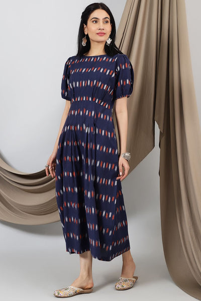 Ikat-Blue-Cotton-Maxi-Dress-DS318