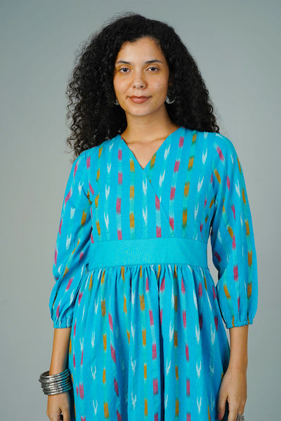 Blue Ikat Maxi Dress