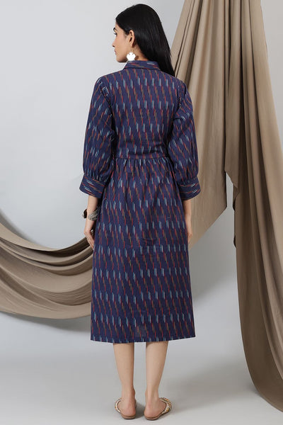 Ikat-Blue-Cotton-Maxi-Dress-DS320