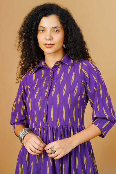 Purple Ikat Midi Dress
