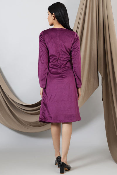Velvet-Purple-Cotton-Midi-Dress-DS322