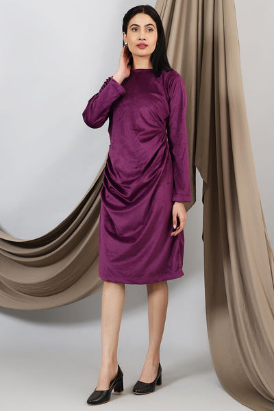 Velvet-Purple-Cotton-Midi-Dress-DS322