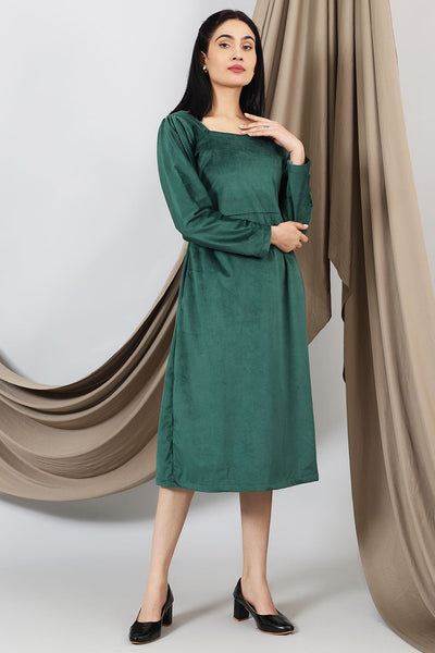 Velvet-Green-Cotton-Midi-Dress-DS323