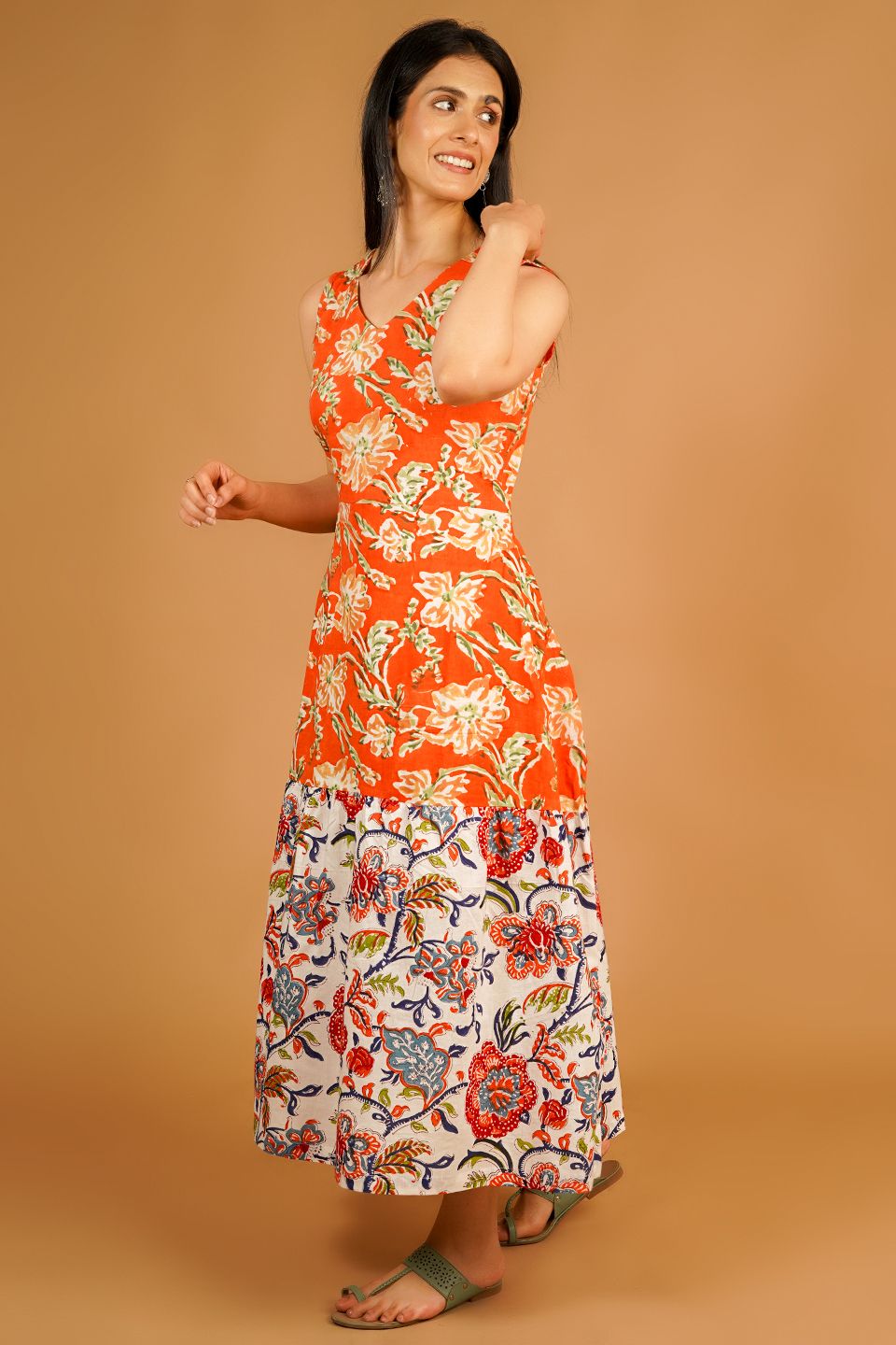 Bagru Multicolor Maxi Dress