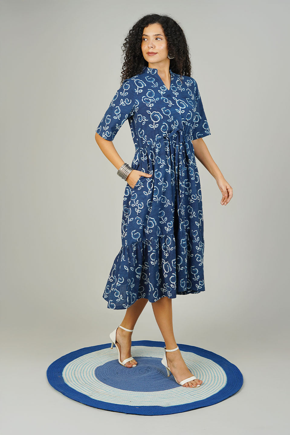 cotton indigo dress Indigo Blue Cotton Dress