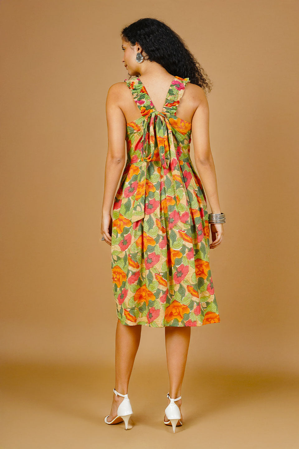 Multicolor Blockprint Midi Dress