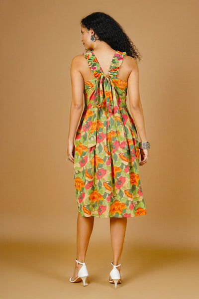 Multicolor Blockprint Midi Dress