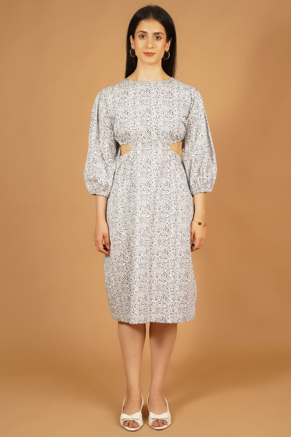 Premium Cotton White Midi Dress