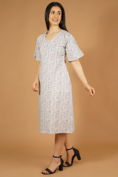 Premium Cotton White Midi Dress