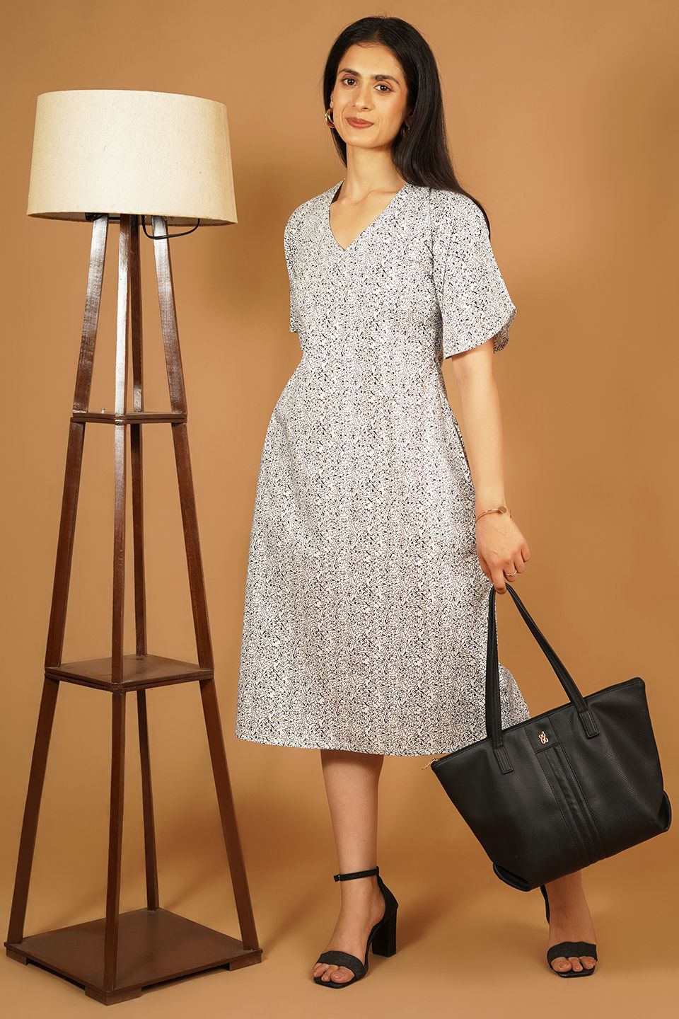 Premium Cotton White Midi Dress