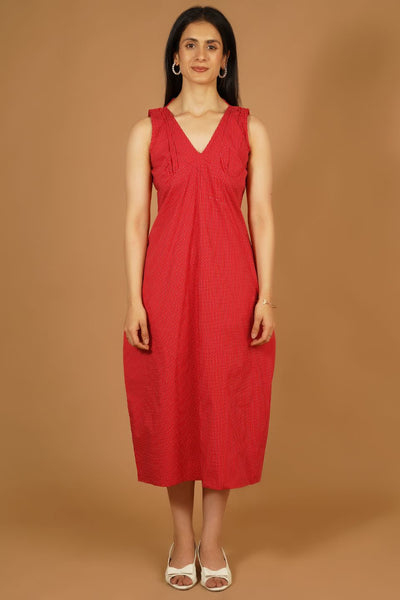 Premium Cotton Red Maxi Dress