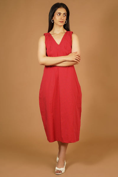 Premium Cotton Red Maxi Dress