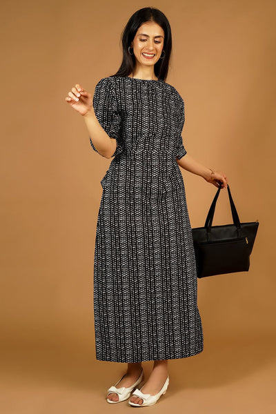 Premium Cotton Black Maxi Dress