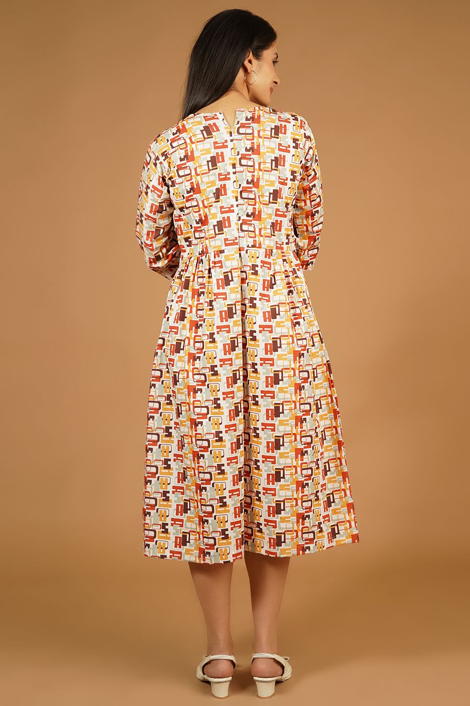 Premium Cotton Multicolor Midi Dress