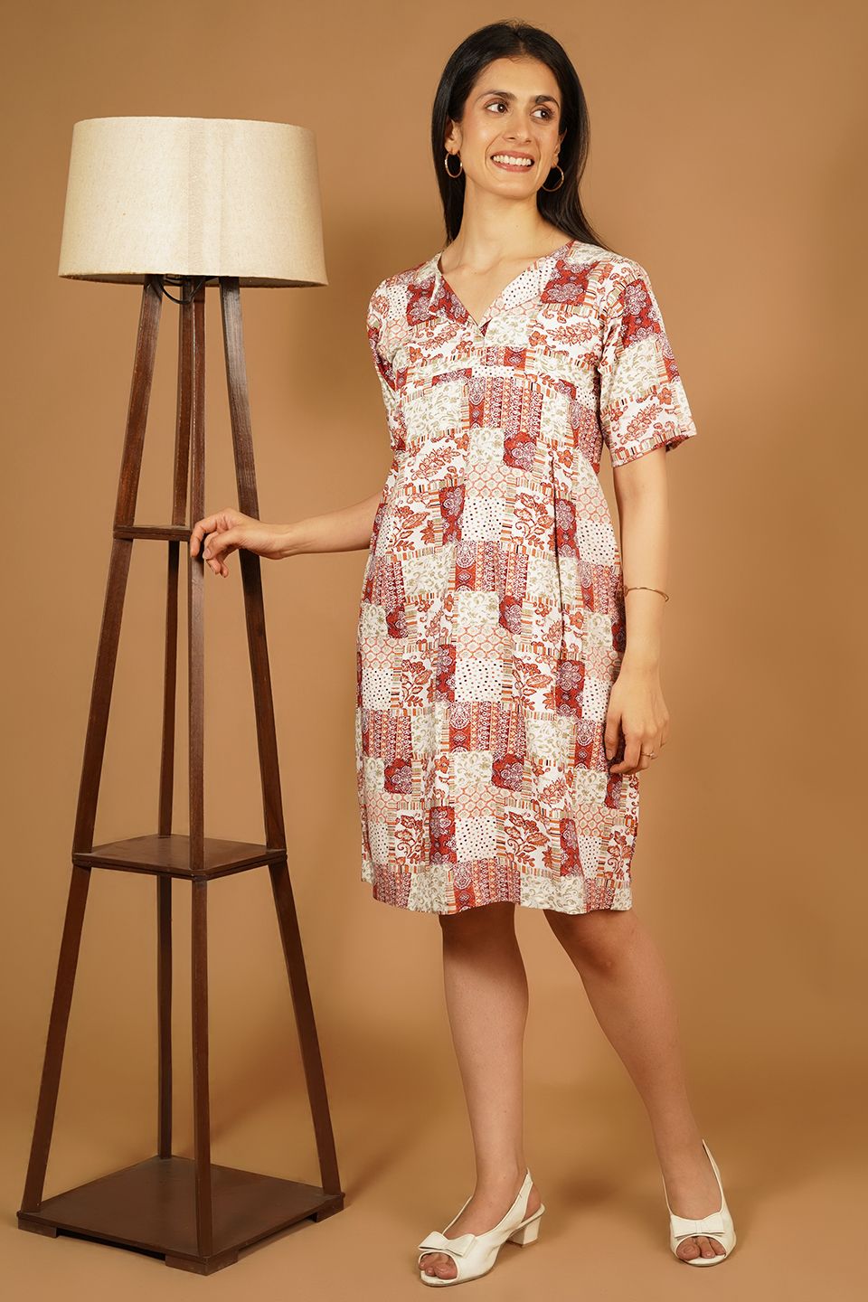 Premium Cotton Multicolor Midi Dress