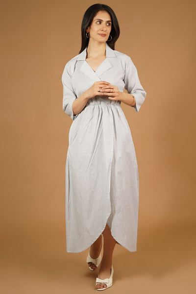 Premium Cotton White Midi Dress