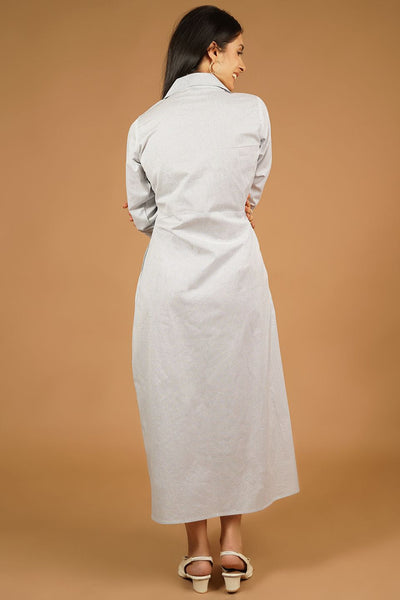 Premium Cotton White Midi Dress