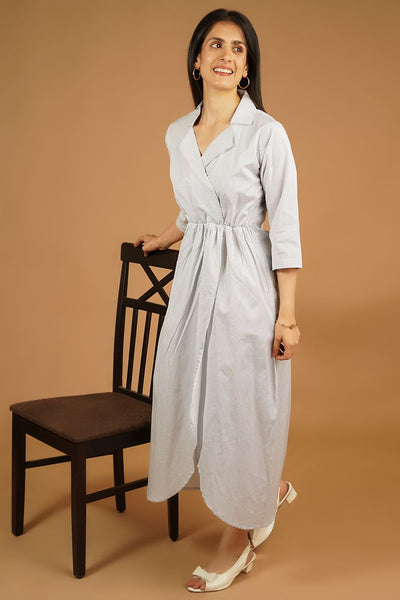 Premium Cotton White Midi Dress